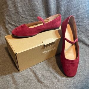 Madewell Greta Ballet Flat Ruby Port Suede